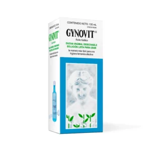 Gynovit Solución Ducha Vaginal (Ácido Acético), frasco de líquido para la higiene íntima y el restablecimiento del pH vaginal, auxiliar en el tratamiento de infecciones y vaginitis.