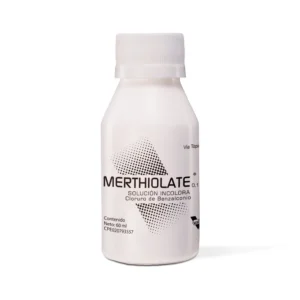 Merthiolate 0,13% Solución Incolora (Cloruro de Benzalconio), frasco de antiséptico para desinfectar heridas, cortes y raspaduras superficiales sin dejar manchas en la piel o ropa.