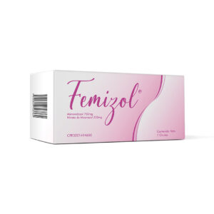 Femizol 750 mg - 200 mg Óvulos (Metronidazol y Nitrato de Miconazol), caja de tratamiento combinado vaginal para infecciones mixtas, como candidiasis y vaginitis bacteriana o por tricomonas.