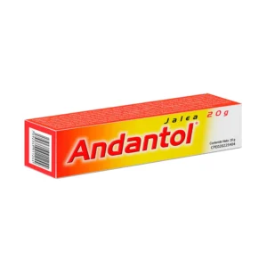 Andantol Jalea 0.75% (Clorhidrato de Isotipendilo), tubo de antihistamínico tópico para el alivio rápido de la comezón, picaduras de insectos, y salpullido por alergias en la piel.