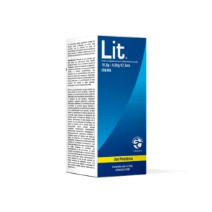Lit 10,8g-4,05g/67,5mL Enema de Fosfato de Sodio para uso pediátrico, envase de solución rectal para el alivio del estreñimiento y la limpieza intestinal en niños.